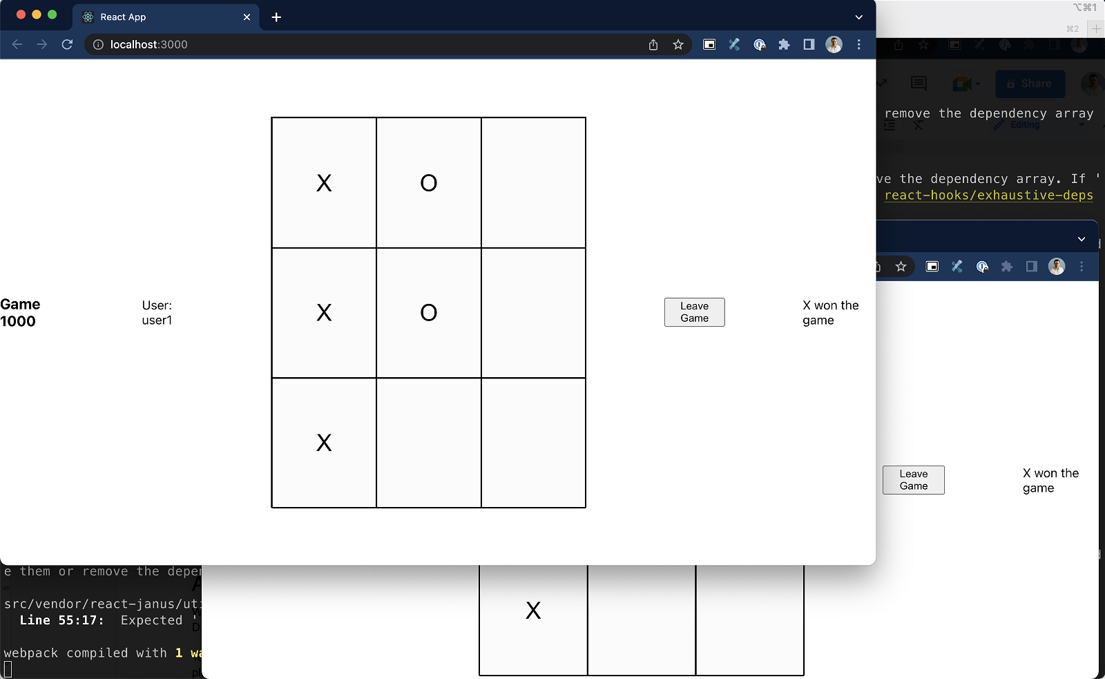 A simple multiplayer tic tac toe project w/ chat. It would mean a