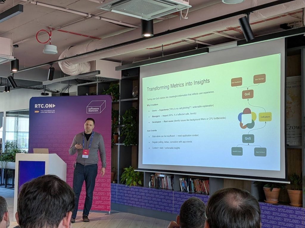Observability in WebRTC: Between Metrics and Meaning, a talk by Balazs Kreith, a WebRTC Engineer from Riverside.fm, at RTC.ON 2025